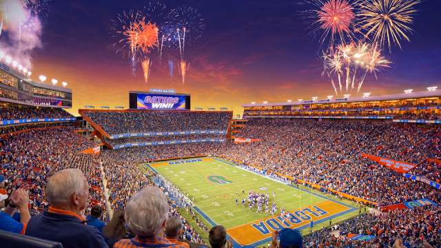 Ben Hill Griffin Stadium, known as “The Swamp,” is set for a $1.45 billion renovation project that will modernize the nearly 100-year-old venue while maintaining its 88,000-seat capacity. (Photo courtesy of Florida Athletics)